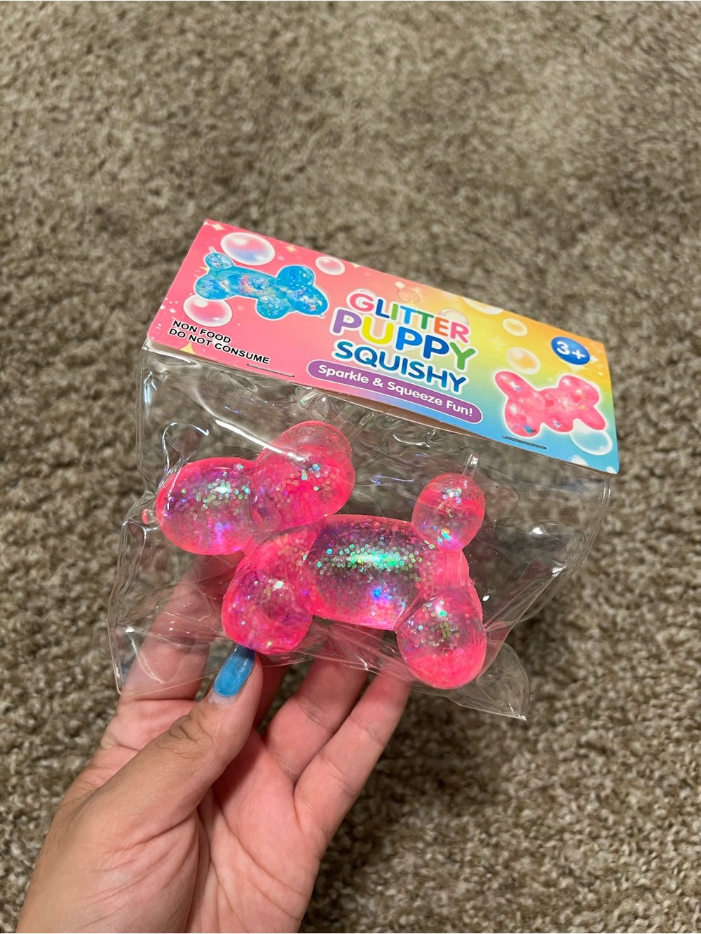 Pink Glitter Puppy Squishy 🐶💖✨